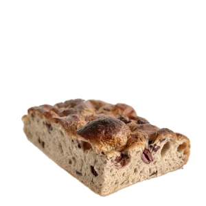 Focaccia d'olives Kalamata i romaní
